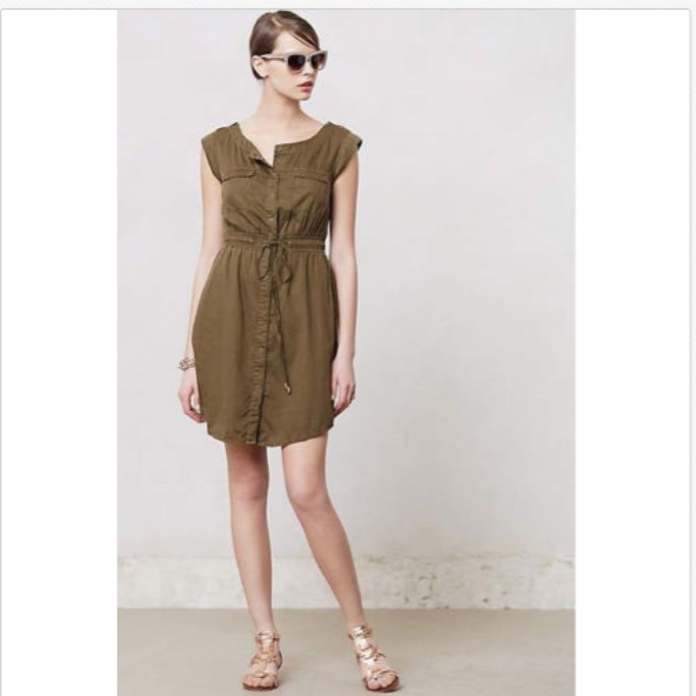Anthropologie Hei Hei army green dress Medium
